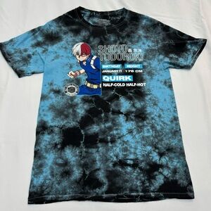 My Hero Academia Shoto Todoroki Blue and Black Tie-Dye Tee